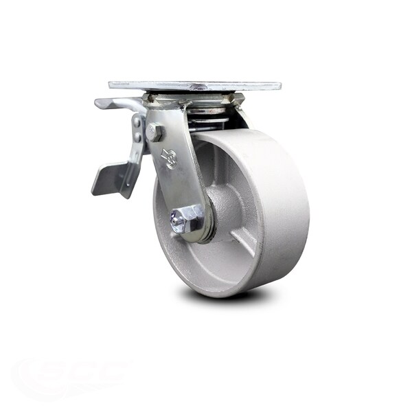 Service Caster 5 Inch Semi Steel Swivel Caster with Roller Bearing and Total Lock Brake SCC SCC-TTL30S520-SSR - main